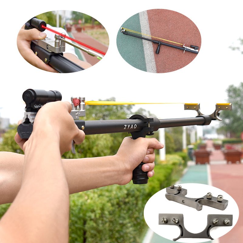 LR4 Black Long Rod Slingshot Straight High Power Precision Catapult With  Laser Light For Outdoor Target Shooting And Fishing