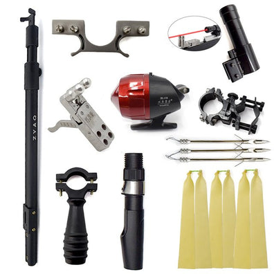 Hunting Fish Straight Rod Precision Telescopic Catapult Slingshot Green Laser Fishing Reel High Power Shooting Fishing Slingshot