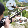 Black LR1 Telescopic Stainless Steel Bow Head Slingshot Without Red Laser Aiming Straight Long Rod Catapult Outdoor Target Shooting Accessories MARKSMAN