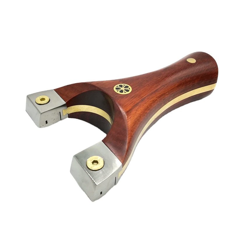 Titanium Alloy Clip Huai Support Slingshot Quickly Flatten Leather Bow Solid Wood Sandalwood Patch Brass Clip Outdoor Slingshot - INDIAN SLINGSHOT