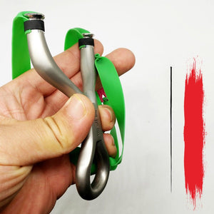 Titanium Steel Recurved Flat Leather Round Head Over-the-top Slingshot 304 Stainless Steel Cold Bend Outdoor Target Shooting Catapult - INDIAN SLINGSHOT