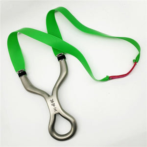 Titanium Steel Recurved Flat Leather Round Head Over-the-top Slingshot 304 Stainless Steel Cold Bend Outdoor Target Shooting Catapult - INDIAN SLINGSHOT