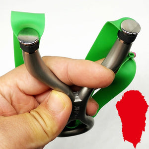 Titanium Steel Recurved Flat Leather Round Head Over-the-top Slingshot 304 Stainless Steel Cold Bend Outdoor Target Shooting Catapult - INDIAN SLINGSHOT