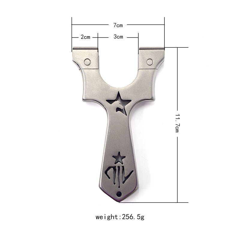 Gray Stainless Steel Metal Slingshot Outdoor Hunting Slingshot With Flat Rubber Band Sling shot