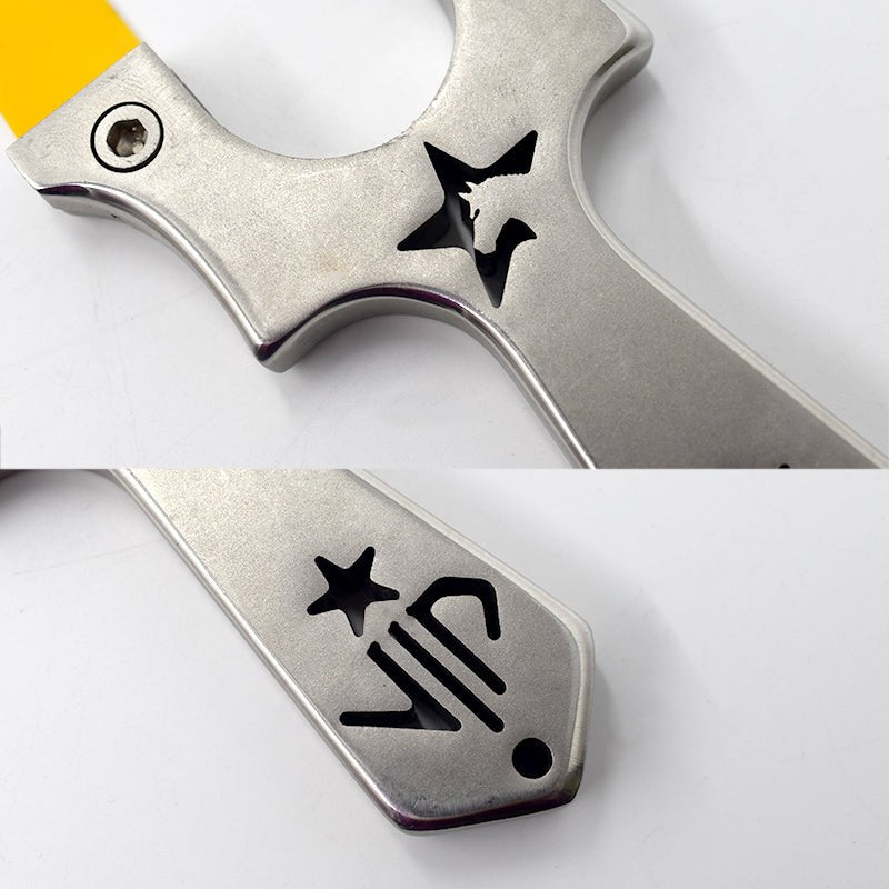 Light Gray Stainless Steel Metal Slingshot Outdoor Hunting Slingshot With Flat Rubber Band Sling shot