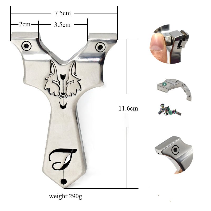 Light Gray Piaoyu Wolf King Stainless Steel Slingshot Outdoor Shooting Slingshot Hunting Accessories Sling shot