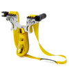 Goldenrod Yellow double screw resin slingshot hunting shooting slingshot portable and durable.
